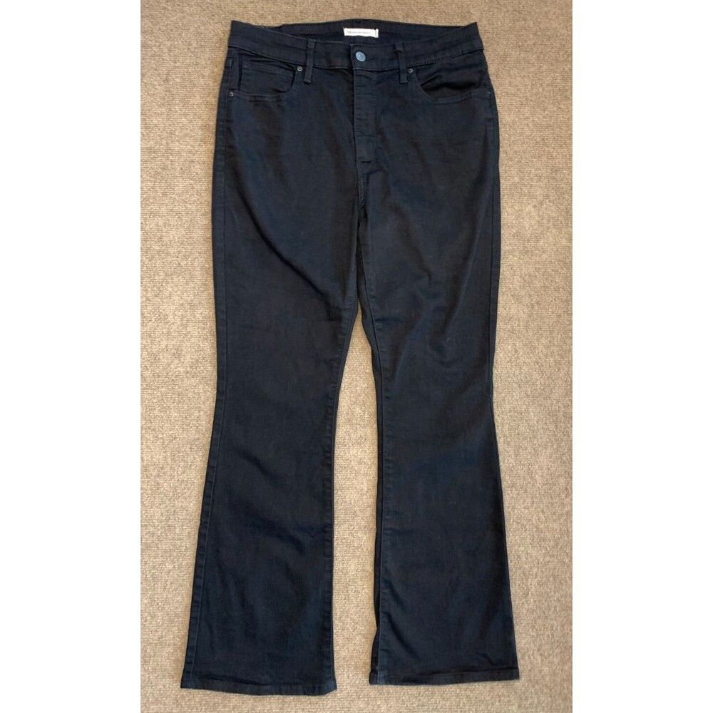 Levis 725 High Rise Bootcut Jeans Womens 32 32x29 Stretch Dark Black Denim